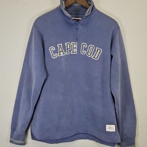 Cuffy's Of Cape Cod 1/4 Zip Sweatshirt, Blue/gray, Size M